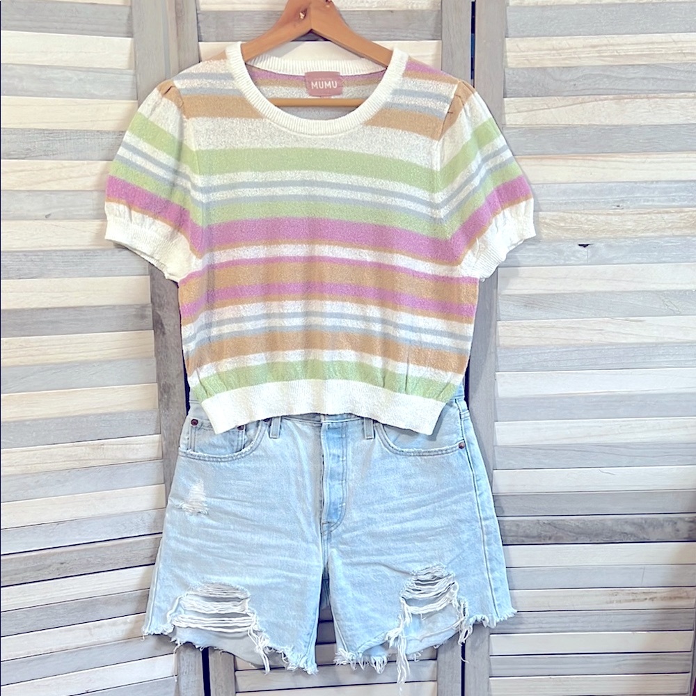 MUMU Top and Levi's Shorts set
